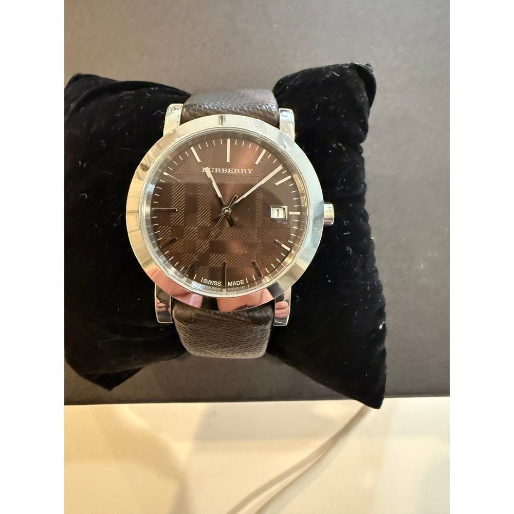 Burberry BU1775 Swiss Made Analog Brown Dial Leather Band Men's Watch